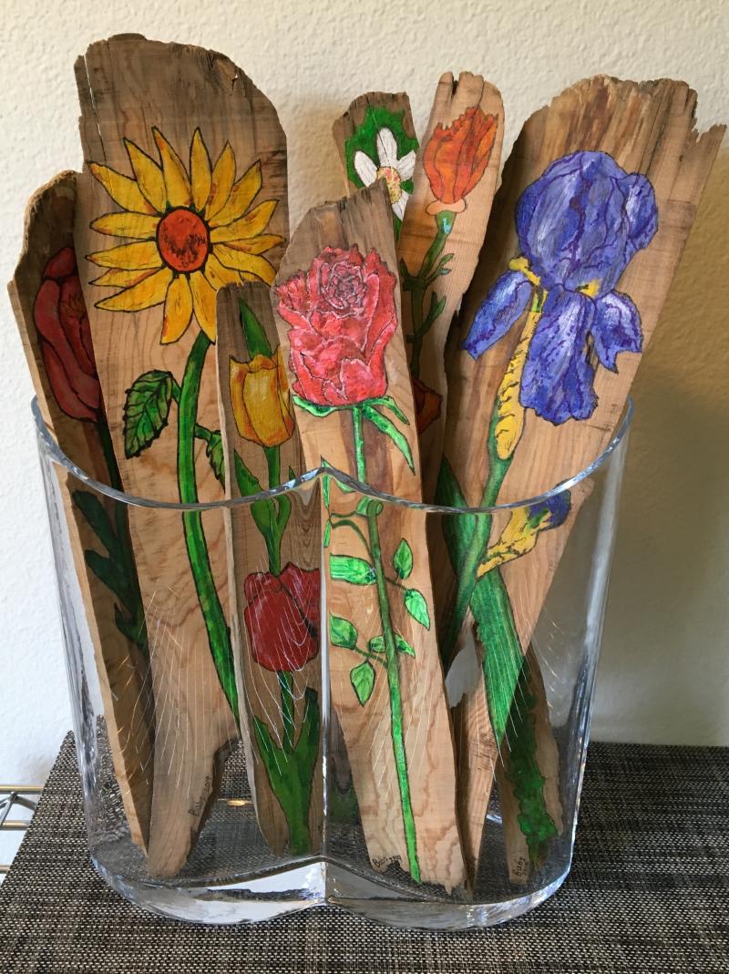 "Driftwood Bouquet" in vase